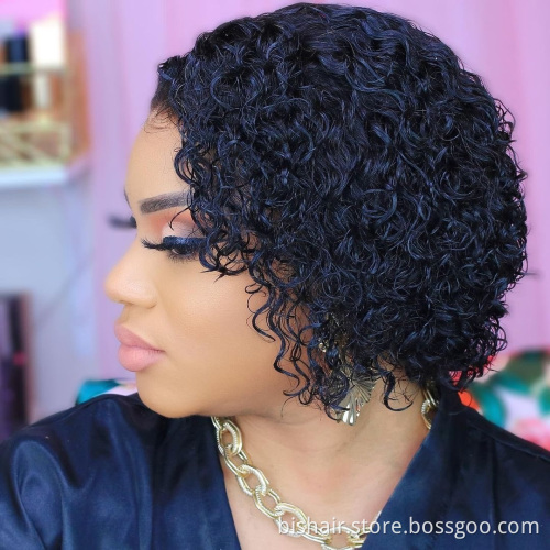 Unprocessed virgin Brazilian cuticle aligned hair cuticle aligned bundles raw shrot kinky curly  human hair wigs